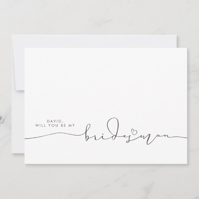 Minimalist Typography Editable Colours Bridesman (Front)
