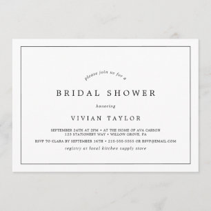 Minimalist Typography Horizontal Bridal Shower Invitation