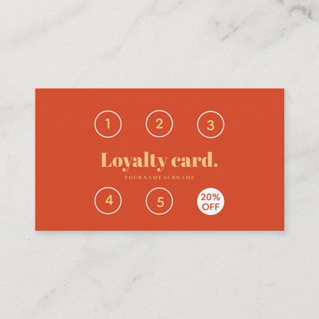Minimalist Typography Loyalty Card Design (Front)