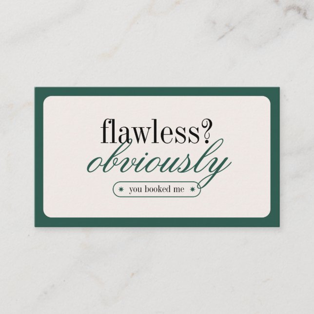 Minimalist Typography Makeup Stylist Business Card (Front)
