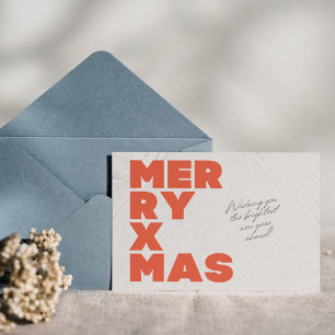 Minimalist Typography Merry Christmas Greetings Postcard