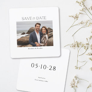 Minimalist typography modern landscape photo save the date
