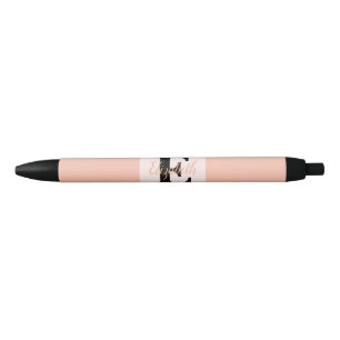 Minimalist typography monogram name black ink pen