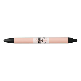 Minimalist typography monogram name  black ink pen