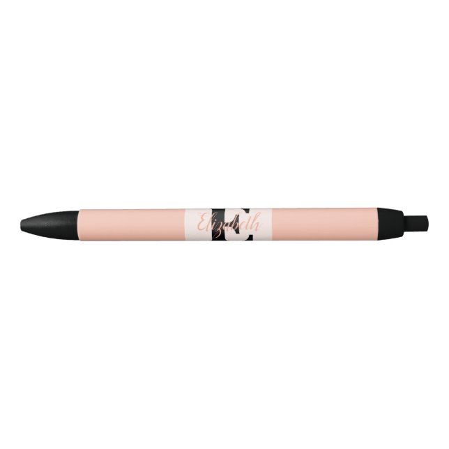 Minimalist typography monogram name  black ink pen (Front)