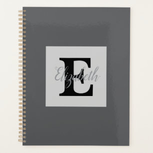 Minimalist typography monogram name planner