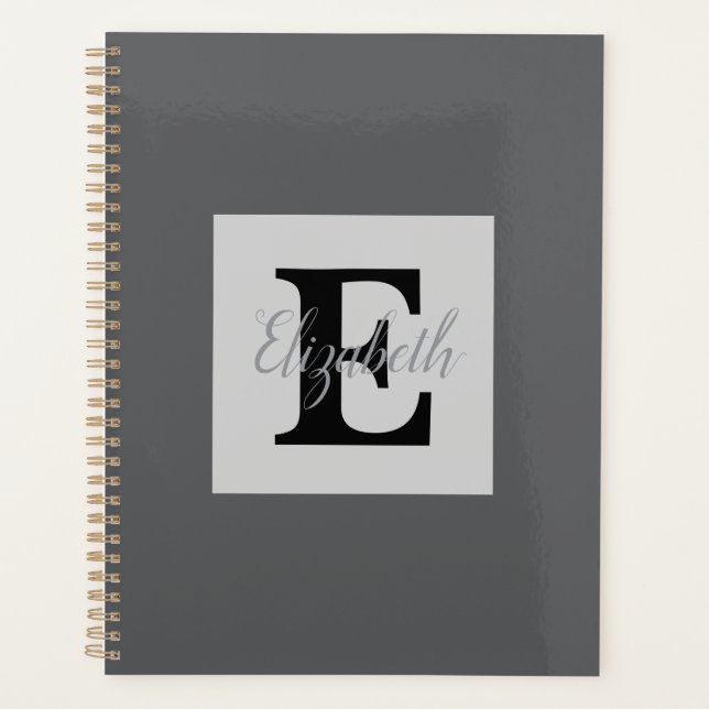 Minimalist typography monogram name  planner (Front)