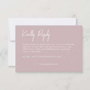 Minimalist Typography Pale Rose RSVP Card