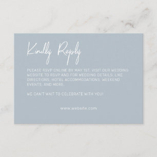 Minimalist Typography Pastel Blue RSVP Card