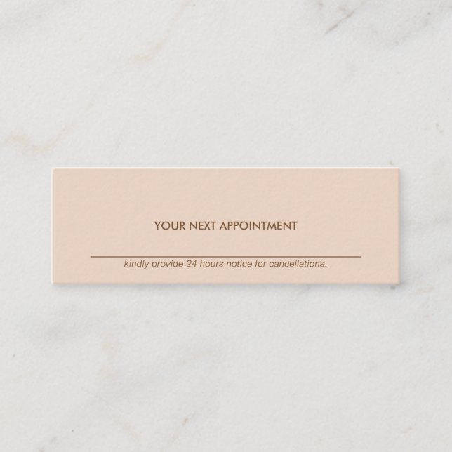 Minimalist Typography Peach Mini Appointment Card (Front)
