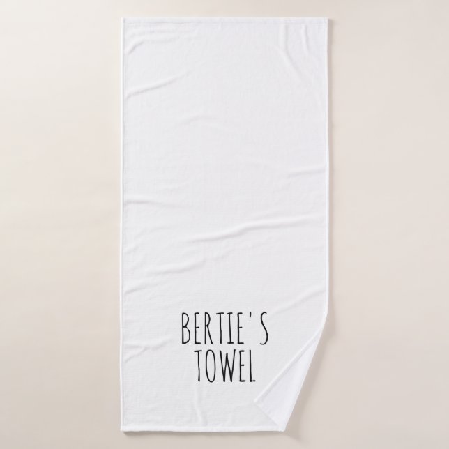 Minimalist Typography Personalised Pet  Bath Towel (Bath Towel)