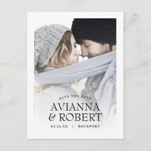 Minimalist Typography Photo Save the Date  Announcement Postcard