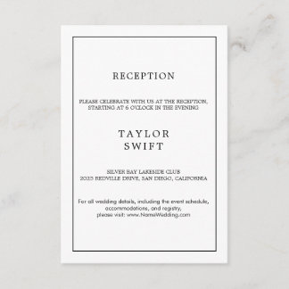 Minimalist Typography Reception Card