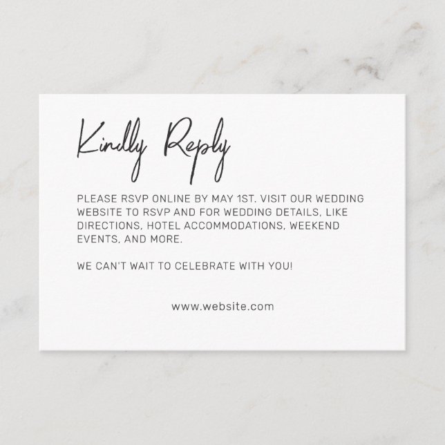 Minimalist Typography  RSVP Card (Front)