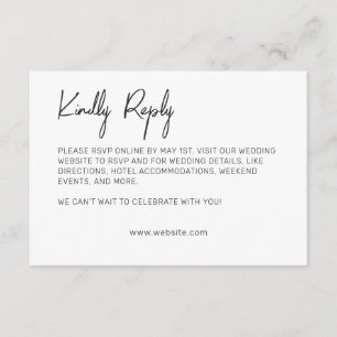Minimalist Typography  RSVP Card