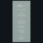 Minimalist Typography Sage Green Wedding Menu Card<br><div class="desc">Minimalist Simple Typography Sage Green Wedding Menu Card is perfect for a modern minimal wedding. Design featuring hand lettered typography/calligraphy on sage green or dusty green colour background with a simple clean look. This menu can be used for a wedding reception, rehearsal dinner, or any event. Great wedding menu cards...</div>