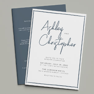 Minimalist Typography Script All-in-One Wedding Invitation