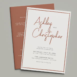 Minimalist Typography Script All-in-One Wedding Invitation