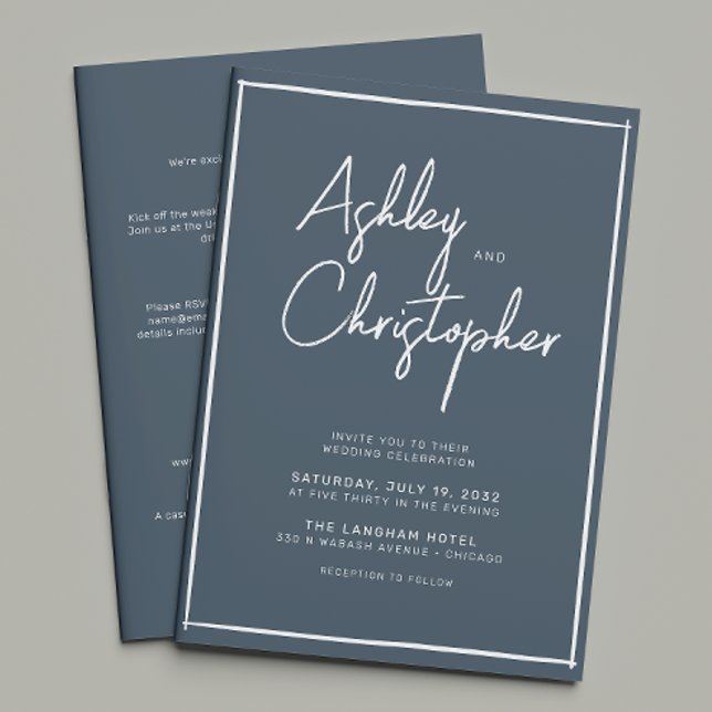 Minimalist Typography Script All-in-One Wedding Invitation (Creator Uploaded)