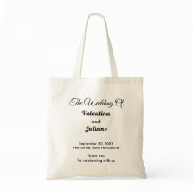 Minimalist Typography Style Wedding Tote Bag