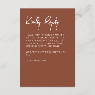 Minimalist Typography Terracotta RSVP Card