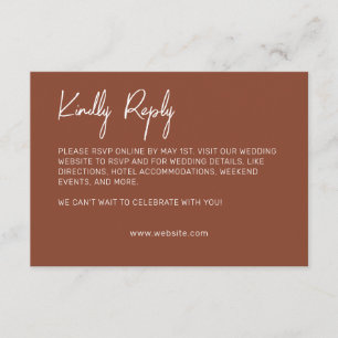 Minimalist Typography Terracotta RSVP Card