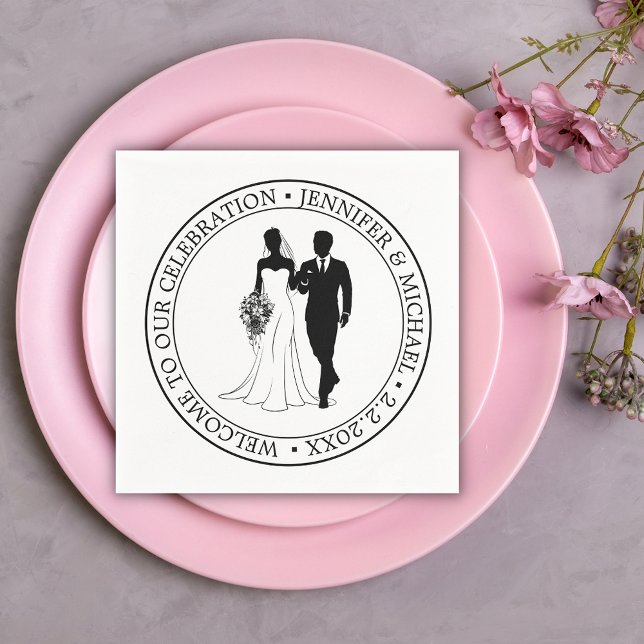minimalist typography wedding couple welcome napkin (Creator Uploaded)