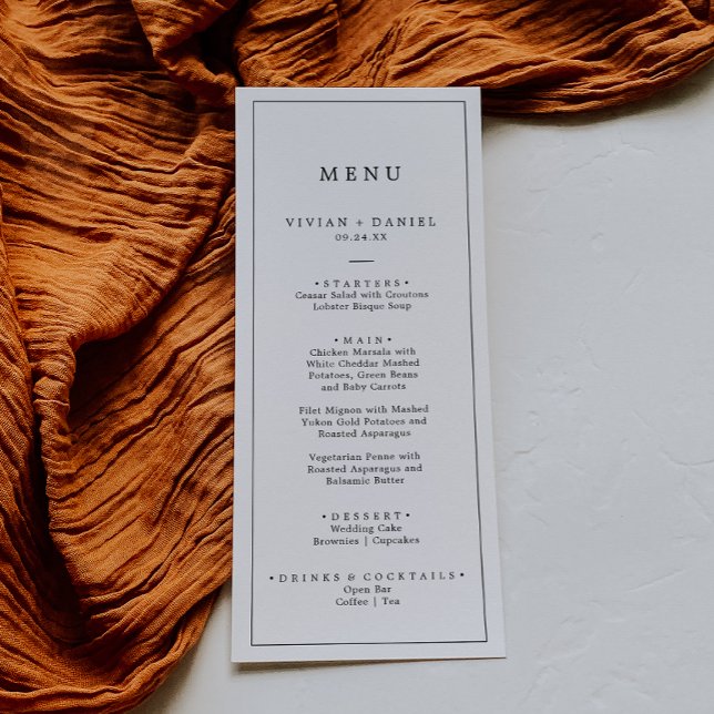 Minimalist Typography Wedding Dinner Menu (Creator Uploaded)