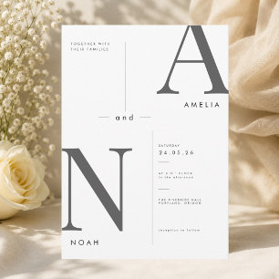 Minimalist Typography Wedding Invitation