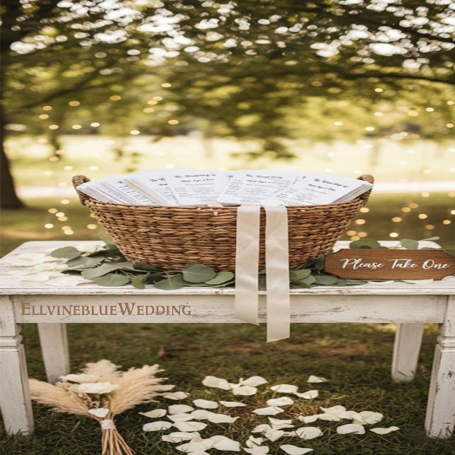 Minimalist Typography Wedding Program Hand Fan (Creator Uploaded)