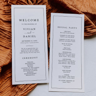 Minimalist Typography Wedding Program Programme