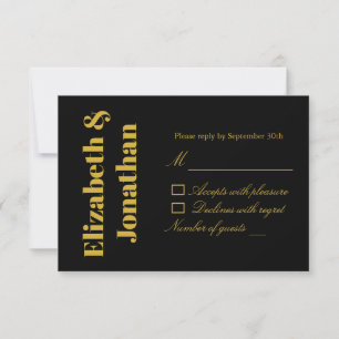 Minimalist Typography Wedding RSVP Card