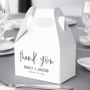 Minimalist Typography Wedding Thank You Favour Box