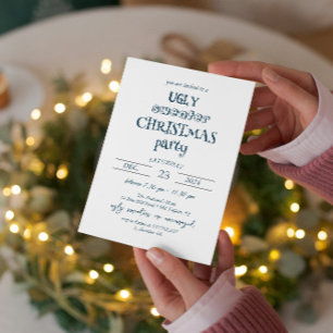 Minimalist Ugly Sweater Christmas Party Invitation