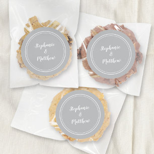 Minimalist Ultimate Grey Wedding Bride Groom Favou Classic Round Sticker