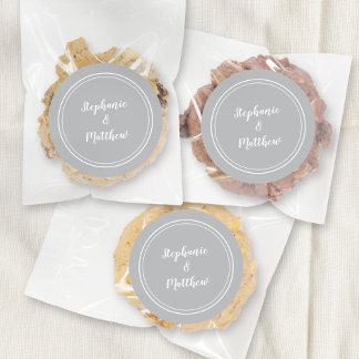 Minimalist Ultimate Grey Wedding Bride Groom Favou Classic Round Sticker