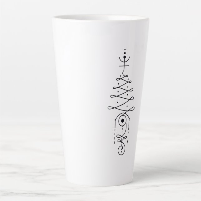 Minimalist Unalome Doodle Latte Mug (Front)
