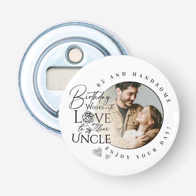 Minimalist Uncle Birthday Gifts Bottle Opener (Front)