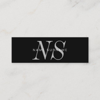 Minimalist Unique Typo Monogram Mini Business Card