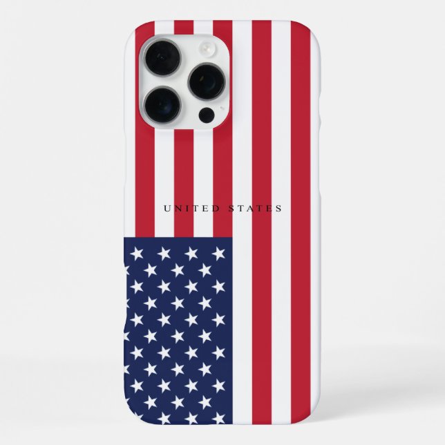 Minimalist United States American Flag iPhone Case (Back)