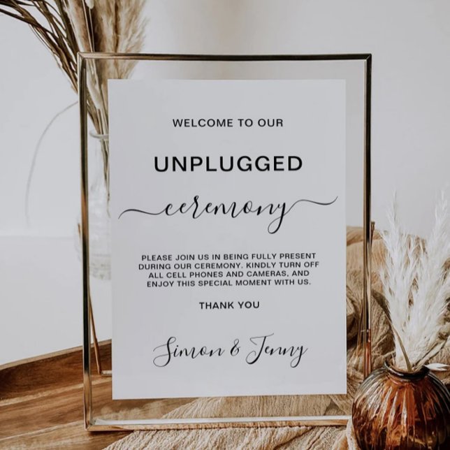 Minimalist Unplugged Ceremony Sign, Invitation (Minimalist Unplugged Ceremony Sign, Invitation)