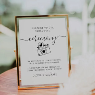 Minimalist Unplugged Ceremony Sign Template