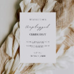 Minimalist Unplugged Ceremony Wedding Sign, Invitation<br><div class="desc">This lovely Customisable Unplugged Ceremony Poster features a minimalist layout- clean and modern design and kindly encourages guests to be fully present during your ceremony.</div>