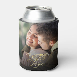 Minimalist Valentine’s Modern Photo Calligraphy Can Cooler