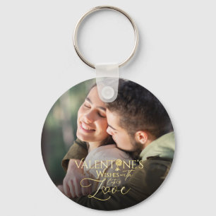 Minimalist Valentine’s Modern Photo Calligraphy Key Ring