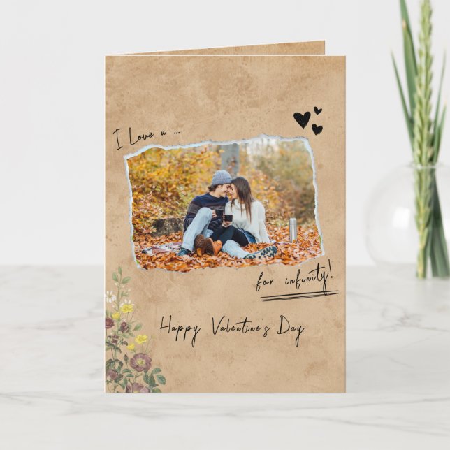 Minimalist Valentines Day Couple Love you 2 Photo  Card (Front)