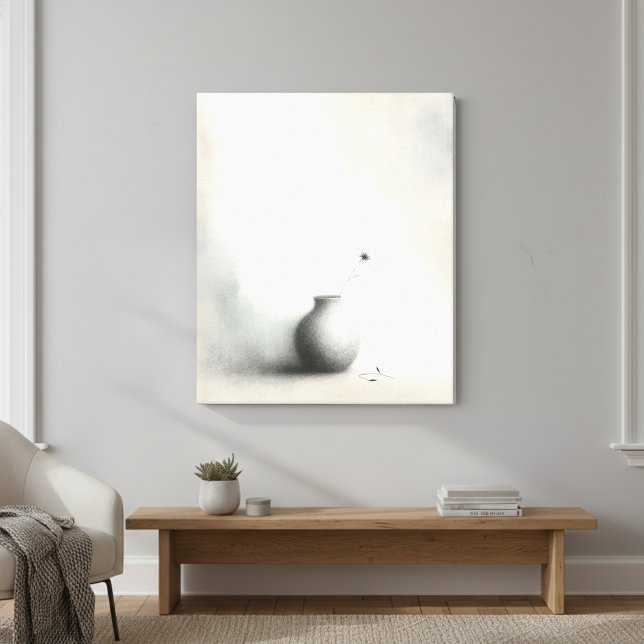 Minimalist Vase & Dandelion Canvas Print (Creator Uploaded)