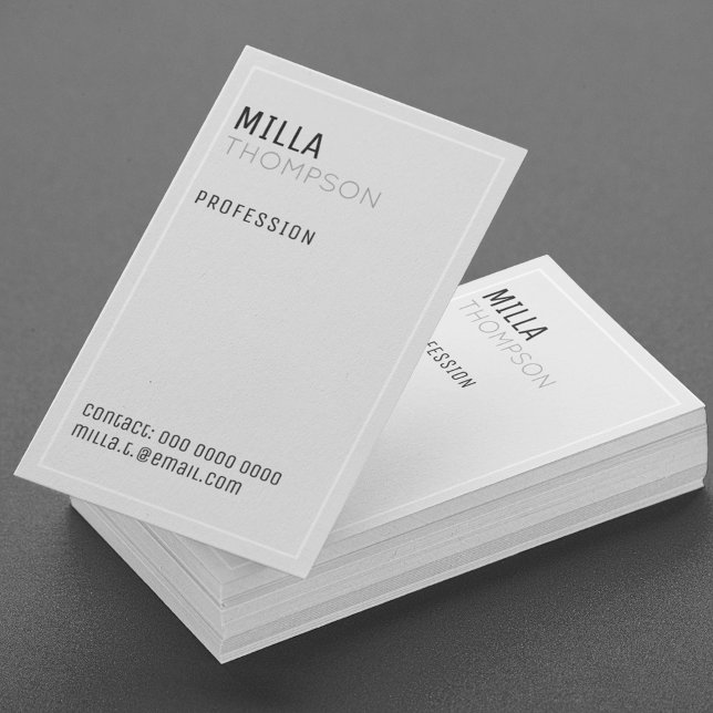 minimalist vertical very pale grey business card (elegant gray)
