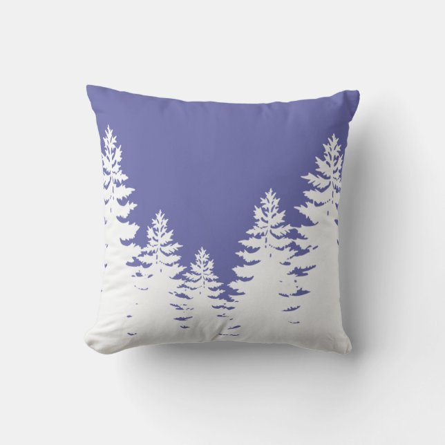 Minimalist very peri pine tree silhouette     cushion (Front)