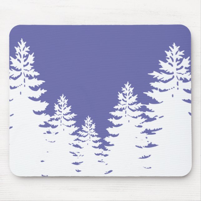 Minimalist very peri pine tree silhouette      mouse pad (Front)